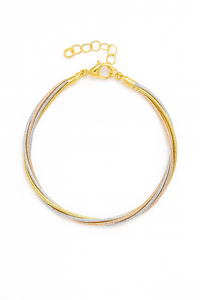 Close up of Tri-Strand Bracelet in BIS Hallmarked Gold | RareCut Lab Grown Diamonds