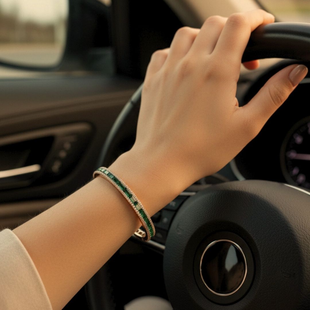 Emerald Line Bangle