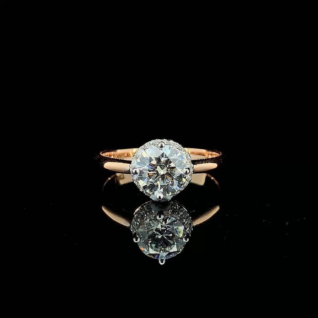 Alina Solitaire Halo Ring