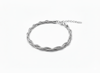 Silver Triple Twist Bracelet worn view | Ethical Lab-Grown Diamonds Delhi