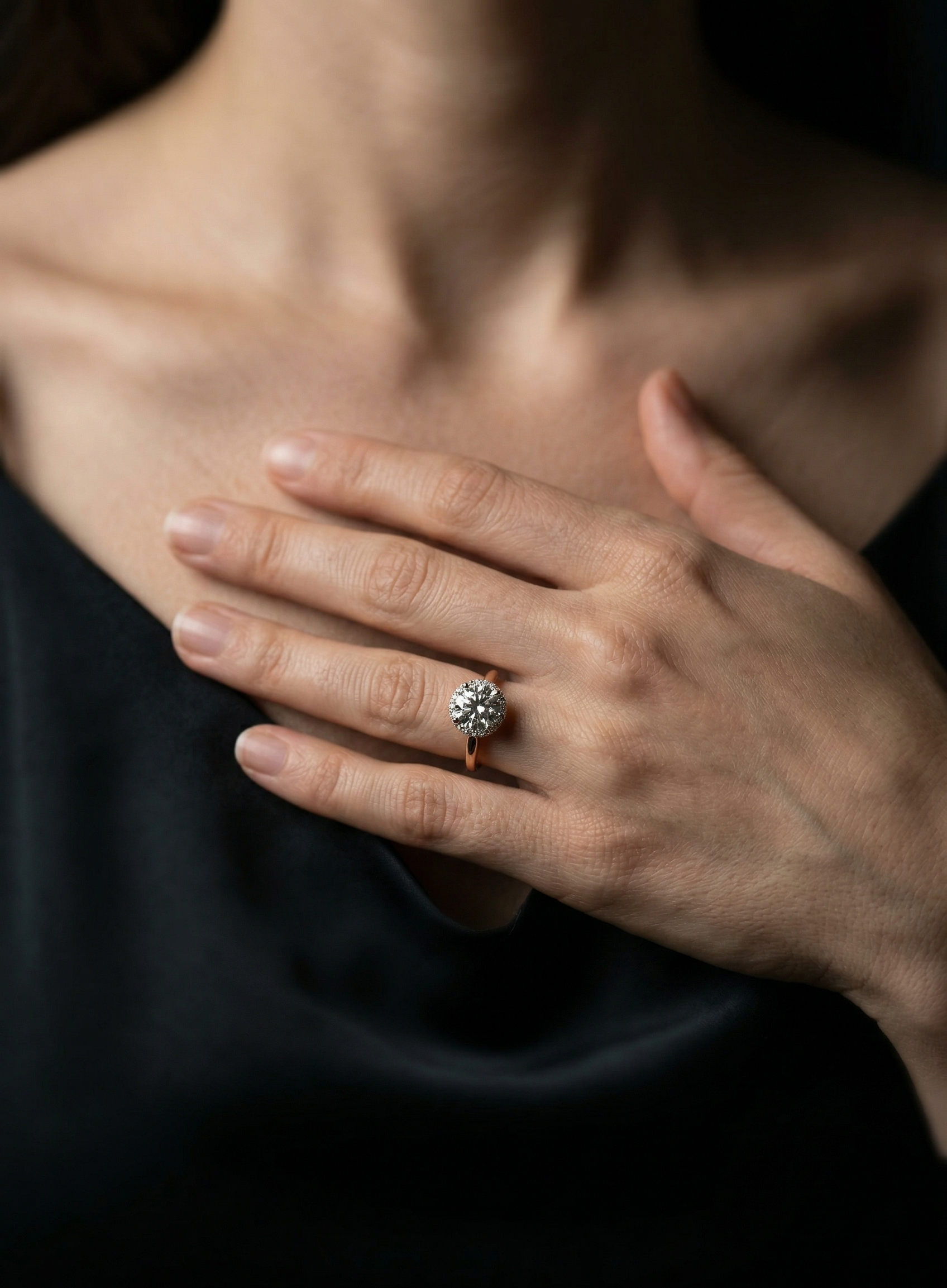 Alina Solitaire Halo Ring
