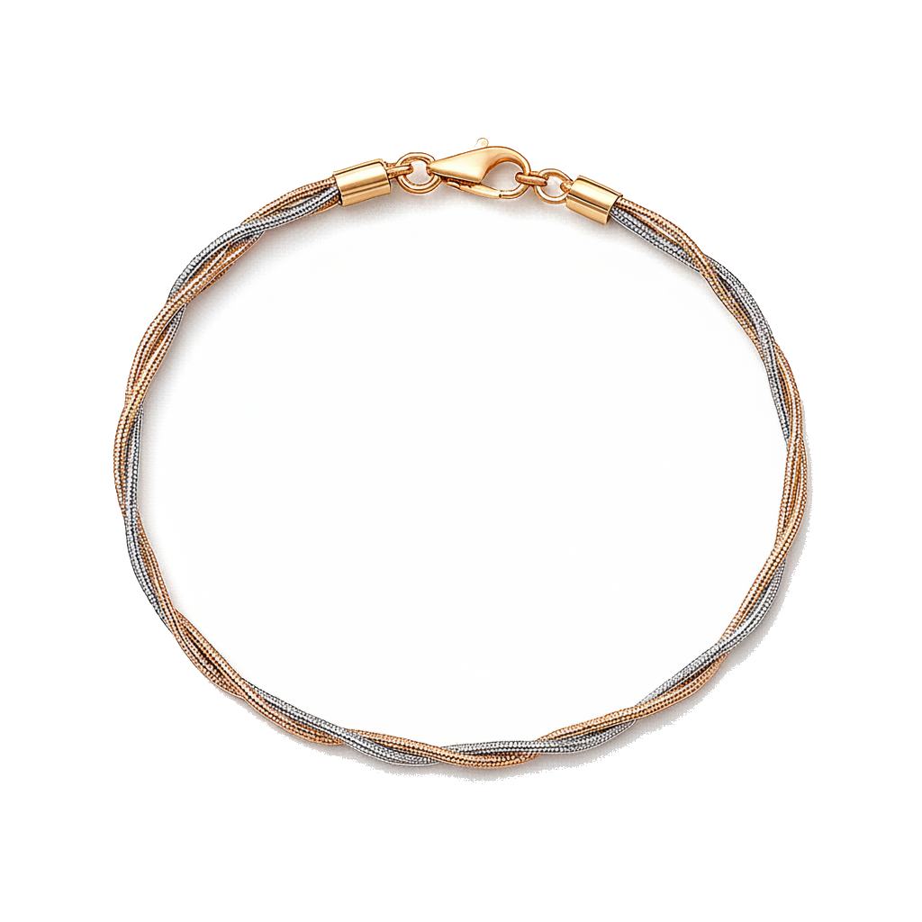 Dual Twist Bracelet in 925 sterling silver, close view