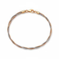 Close up of Dual Twist Bracelet in BIS Hallmarked Gold | RareCut Lab Grown Diamonds