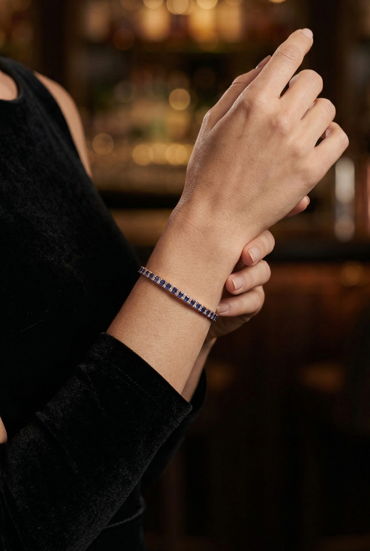 Sapphire Line Bangle