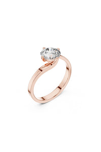 Delphine Slim Solitaire Ring