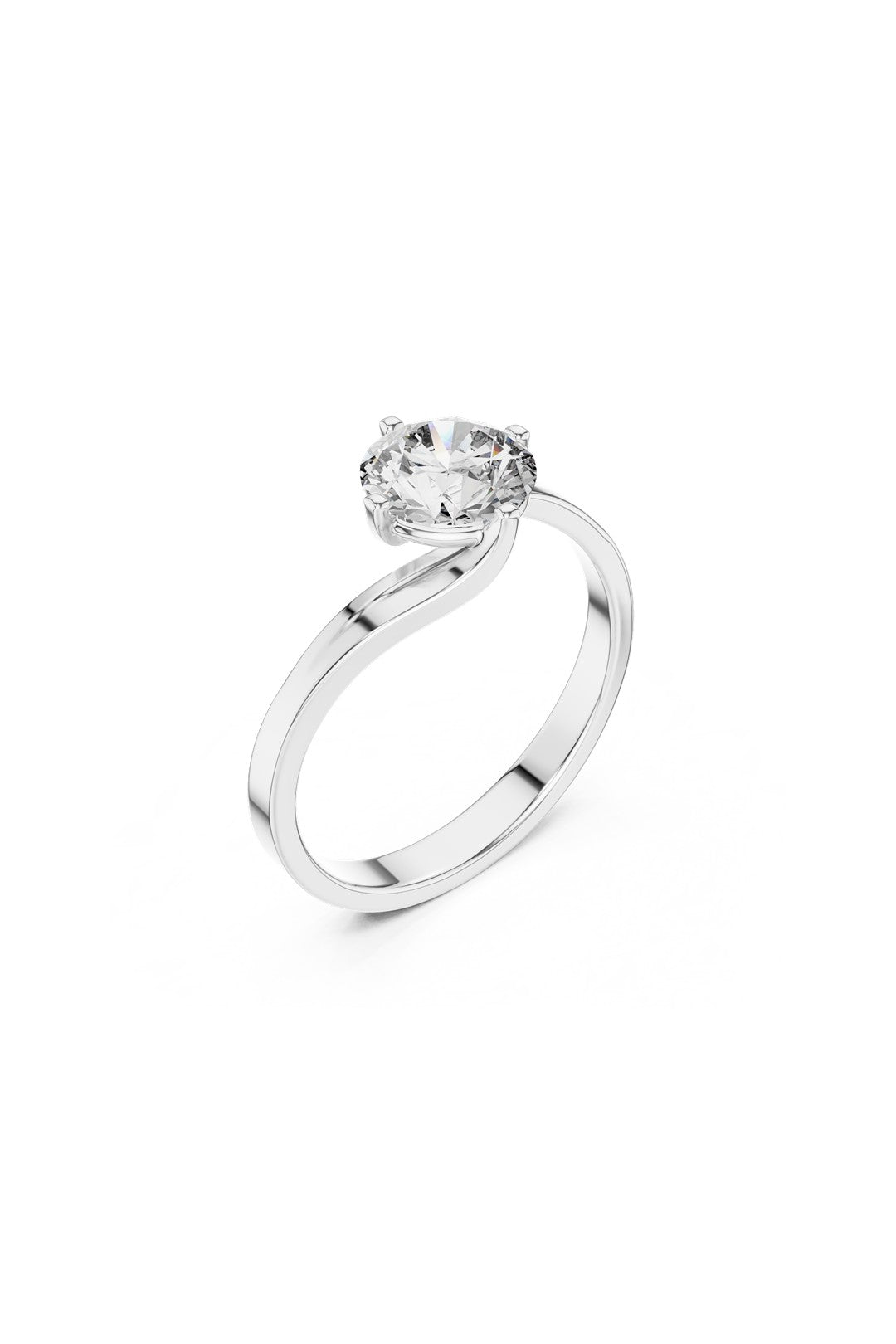 Delphine Slim Solitaire Ring