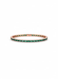 Close up of Emerald Line Bangle in BIS Hallmarked Gold | RareCut Lab Grown Diamonds