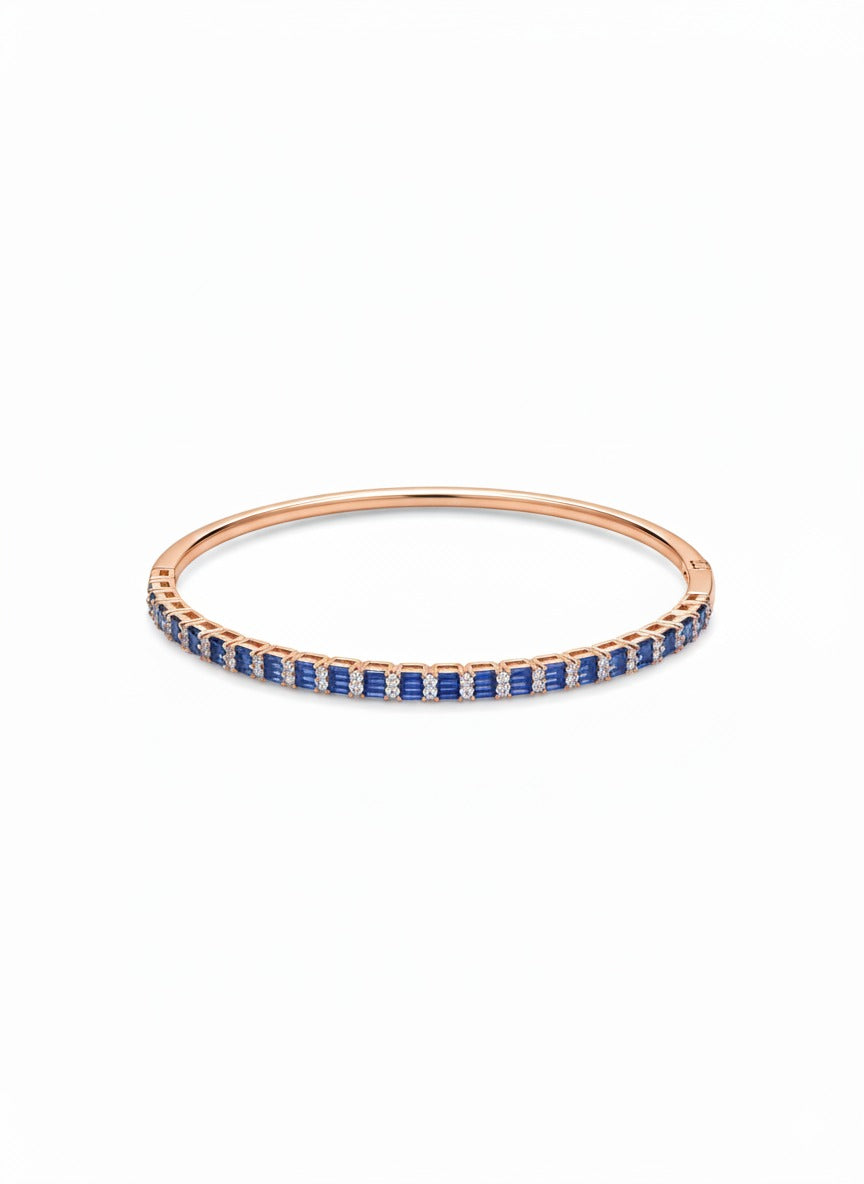 Sapphire Line Bangle worn view | Ethical Lab-Grown Diamonds Delhi