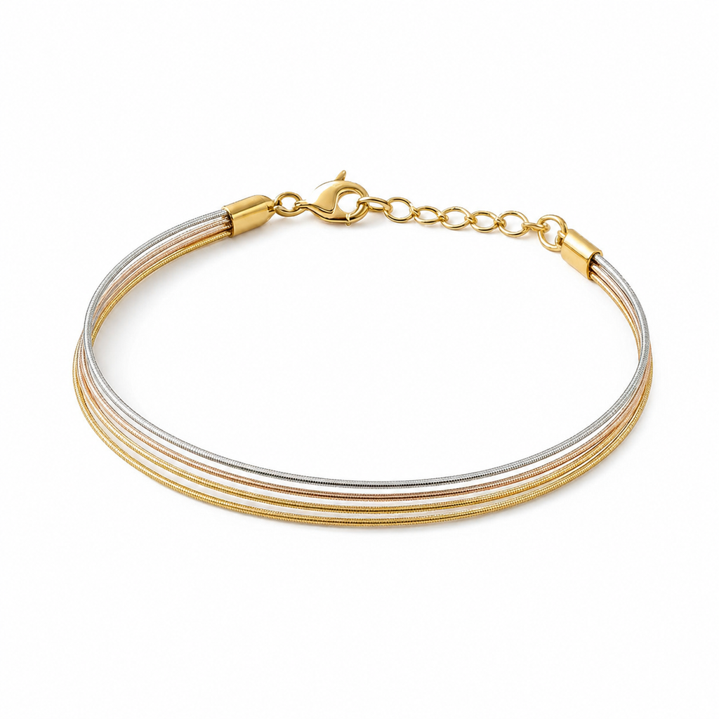 Five-Strand Bracelet with thin mixed-metal strands, product view