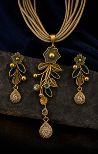 Teal Blossom Pendant Set