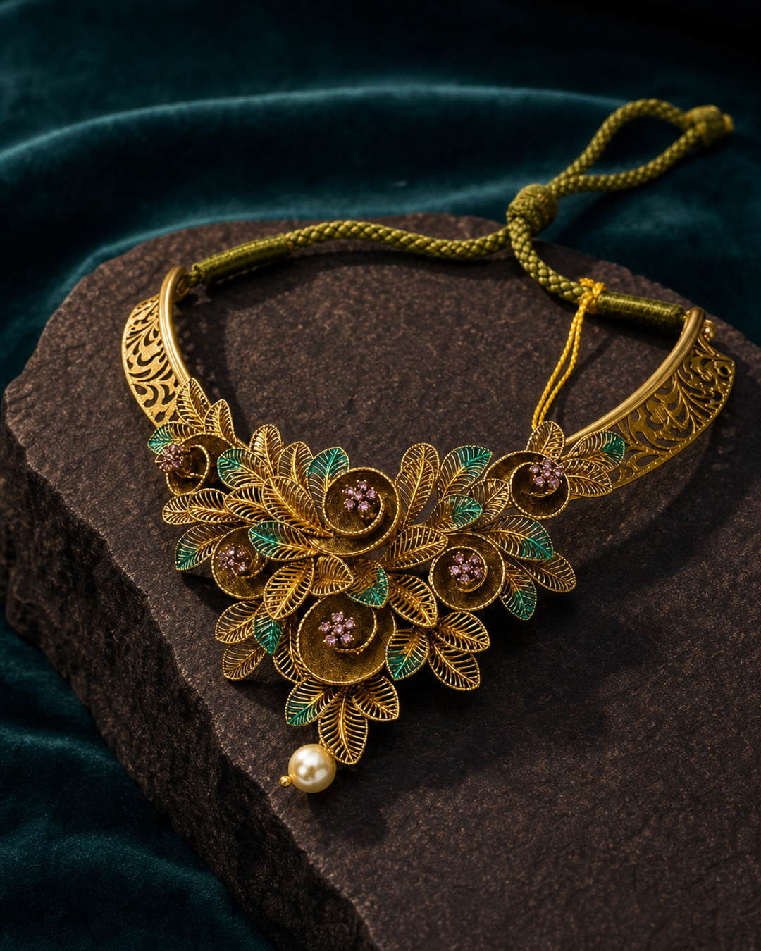 Moss Rose Collar Necklace Set – necklace