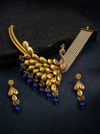 Midnight Peacock Pendant Set