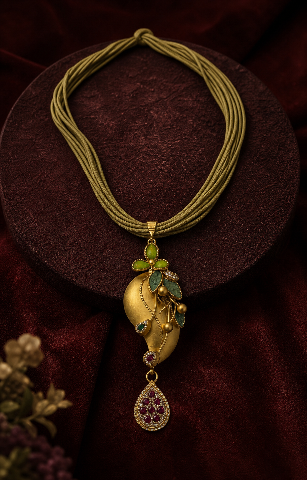 Olive Crest Pendant Set