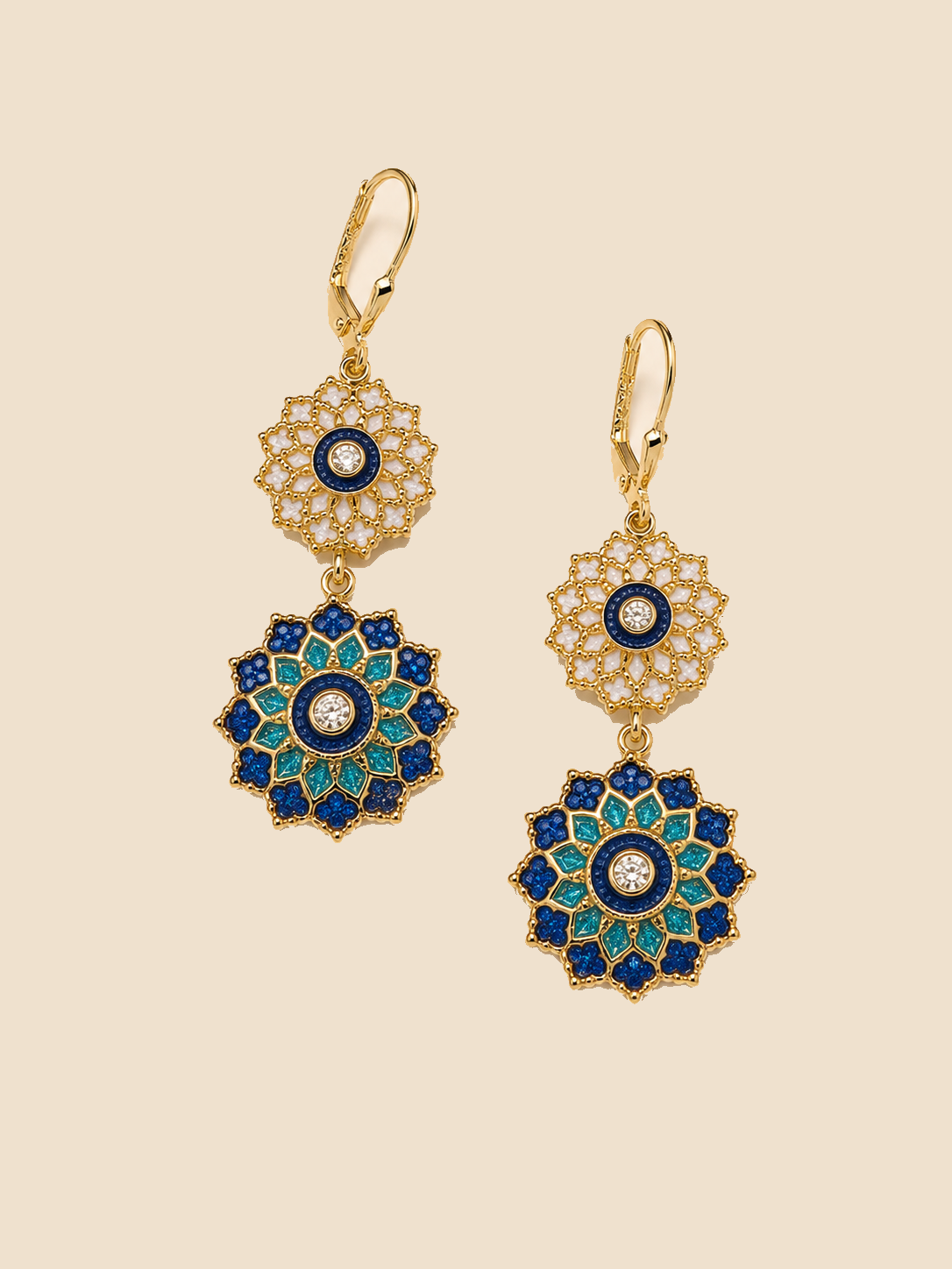 Neel Rosette Drop Earrings