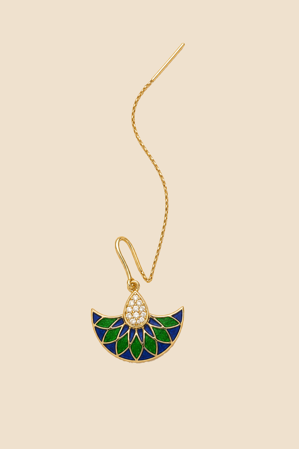 Mayura Fan Threader Earrings
