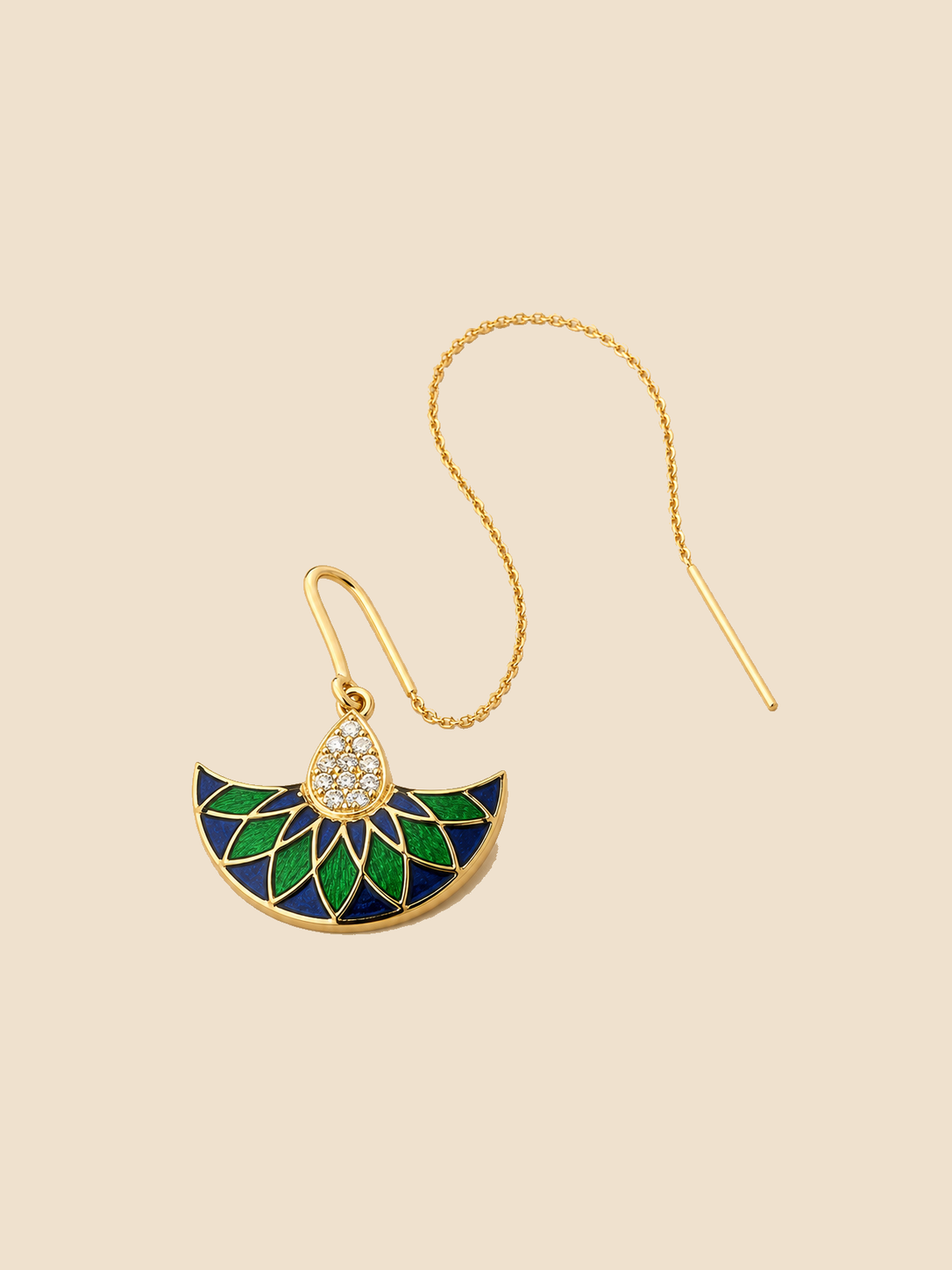 Mayura Fan Threader Earrings