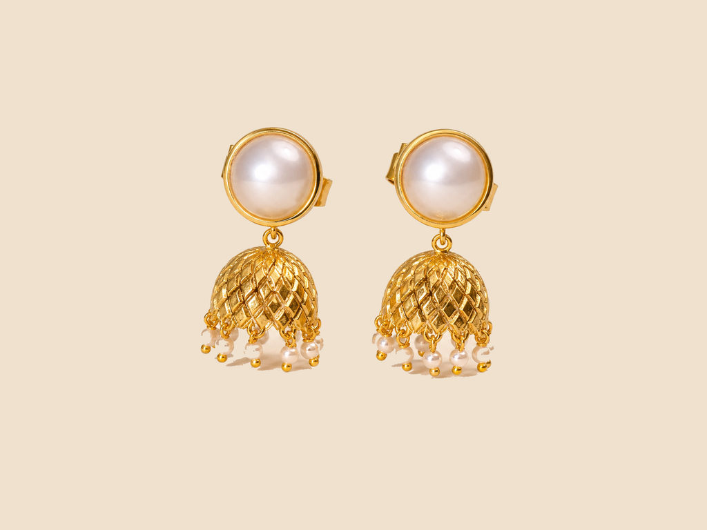Noor Pearl Jhumka Earrings