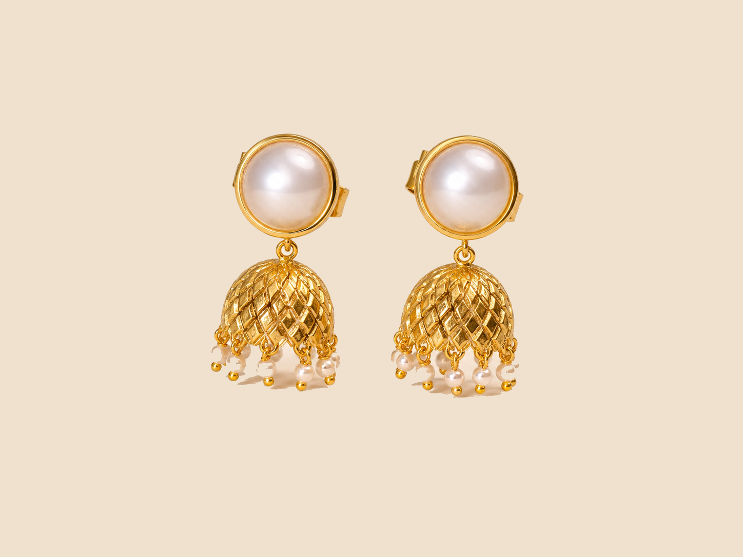 Noor Pearl Jhumka Earrings