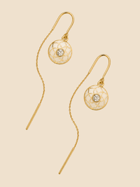 Ivory Halo Threader Earrings