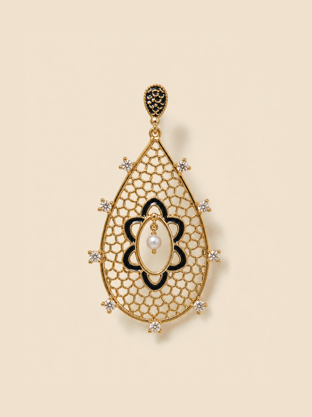 Noir Jaal Pearl Drop Earrings