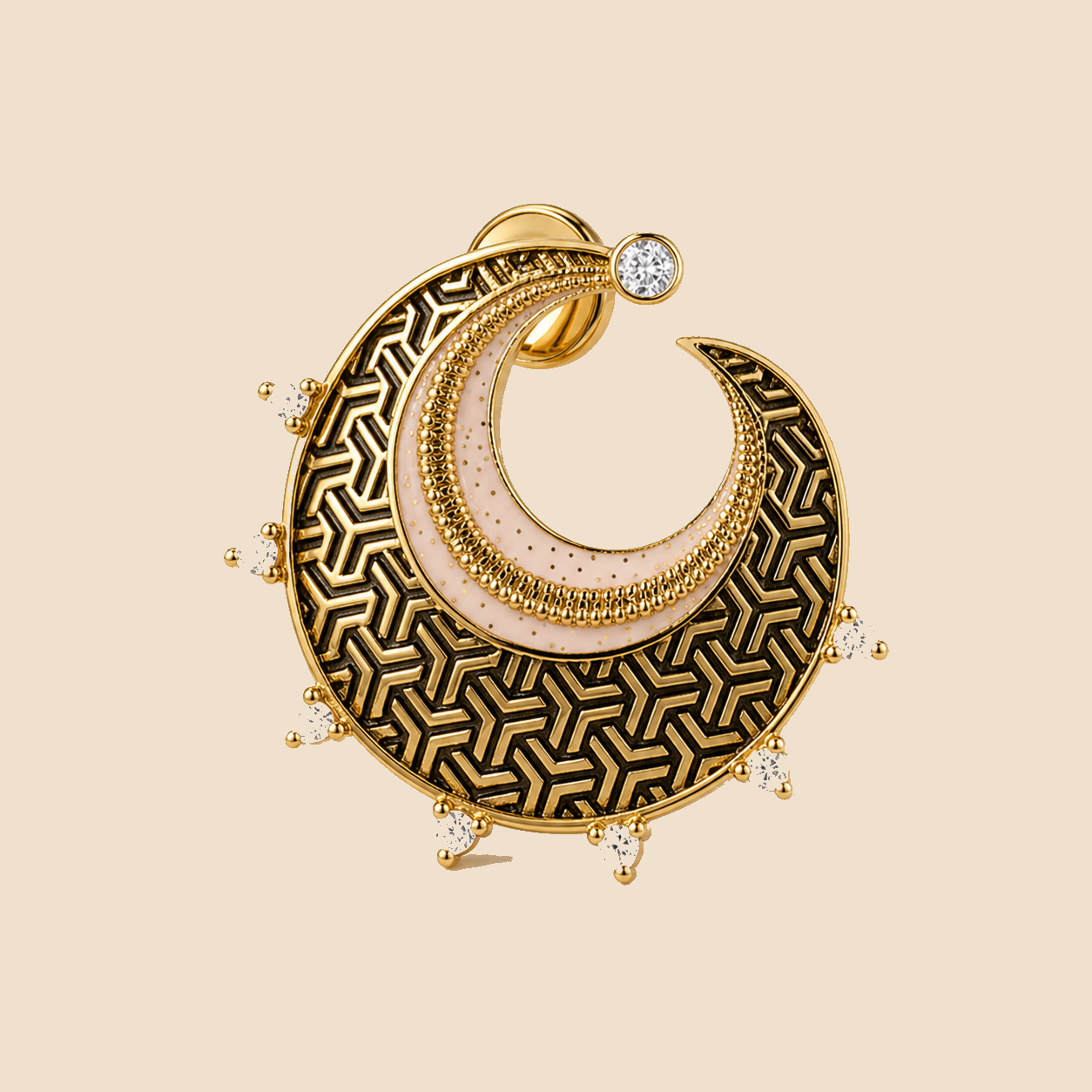 Grecian Noir Crescent Earrings