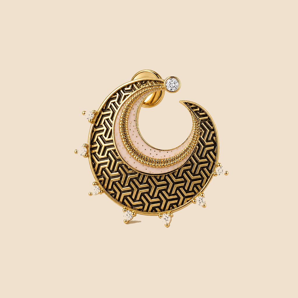 Grecian Noir Crescent Earrings