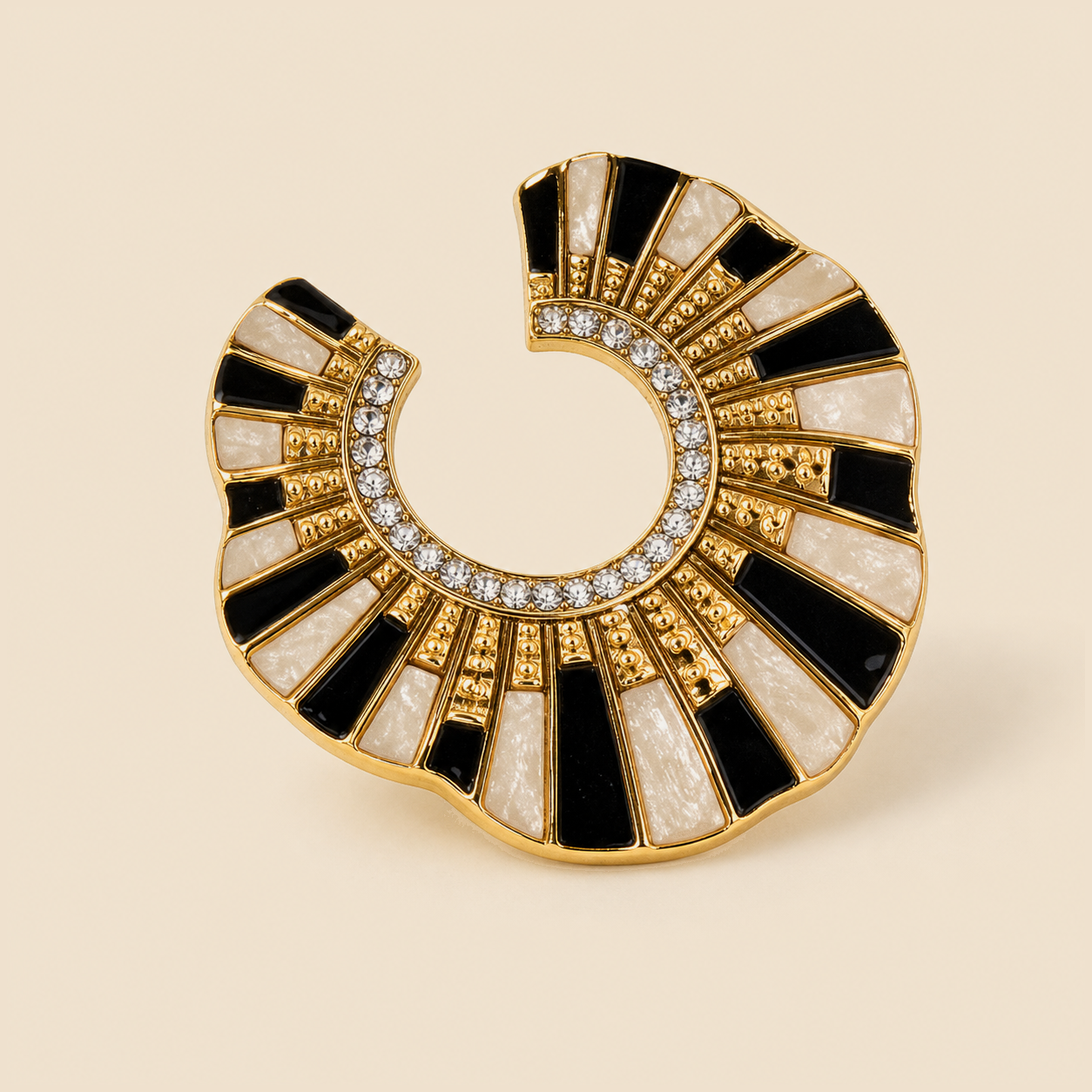 Noir Sunray Crescent Earrings