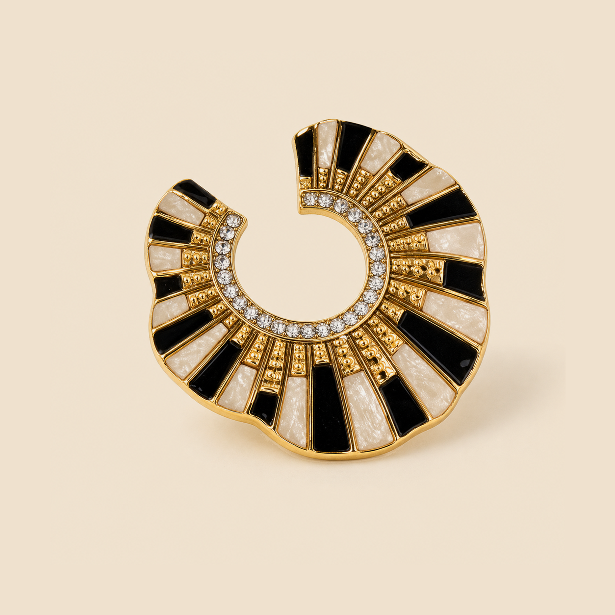 Noir Sunray Crescent Earrings