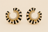 Noir Sunray Crescent Earrings