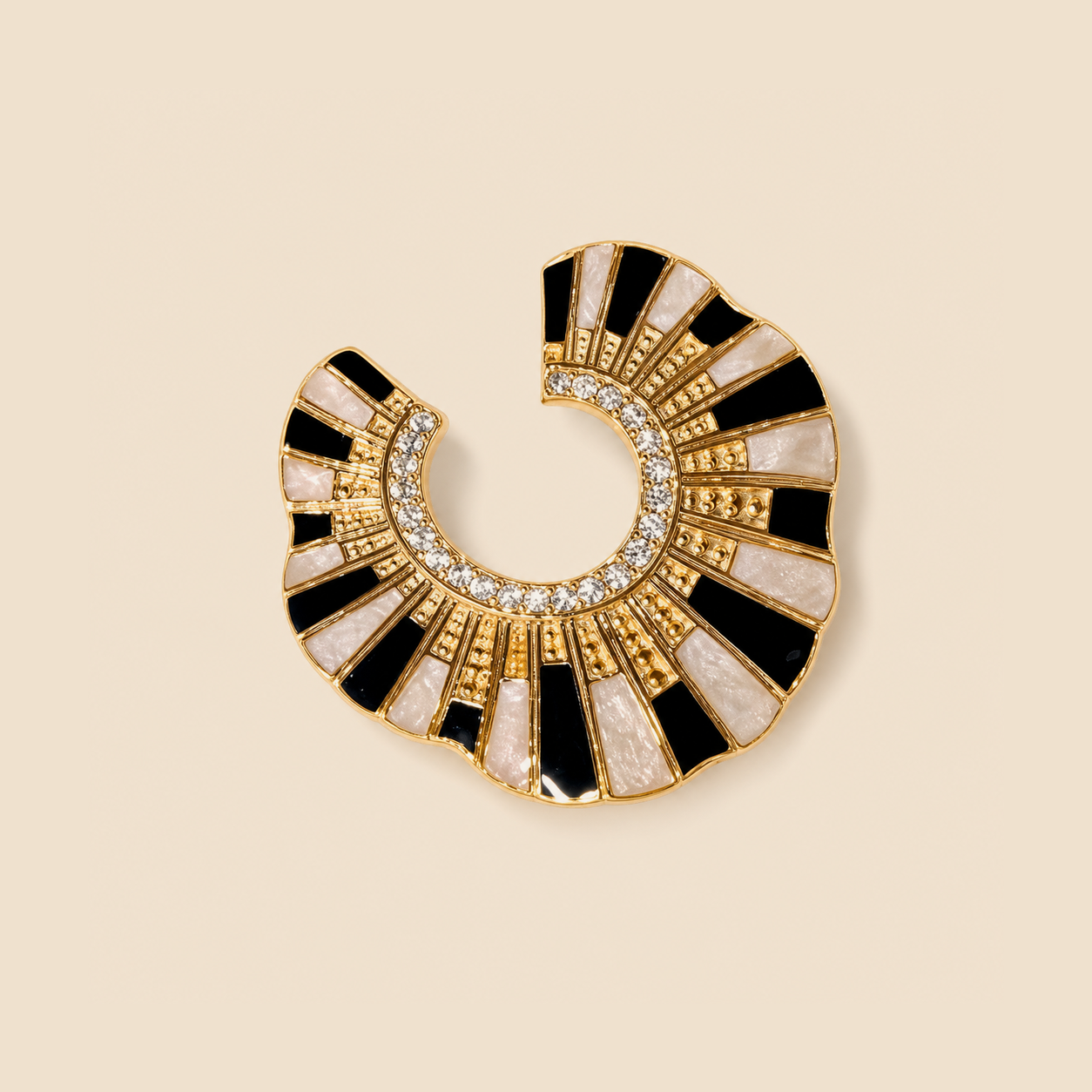 Noir Sunray Crescent Earrings