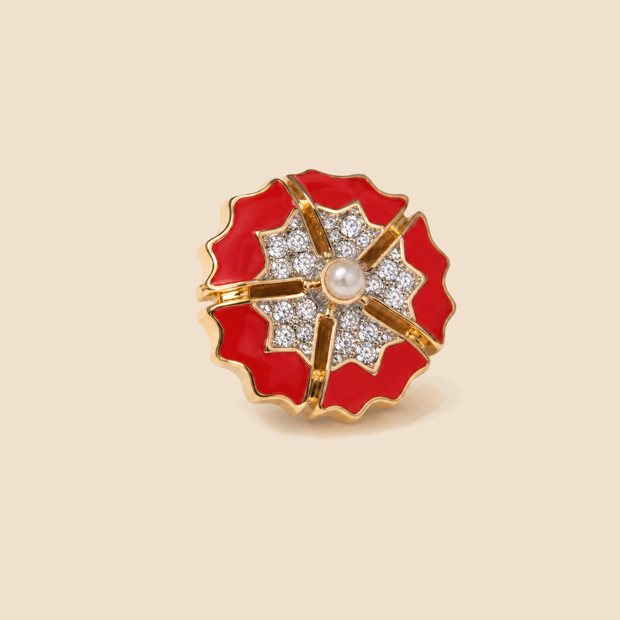 Ruby Pearl Starburst Studs