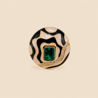 Noir Emerald Wave Studs