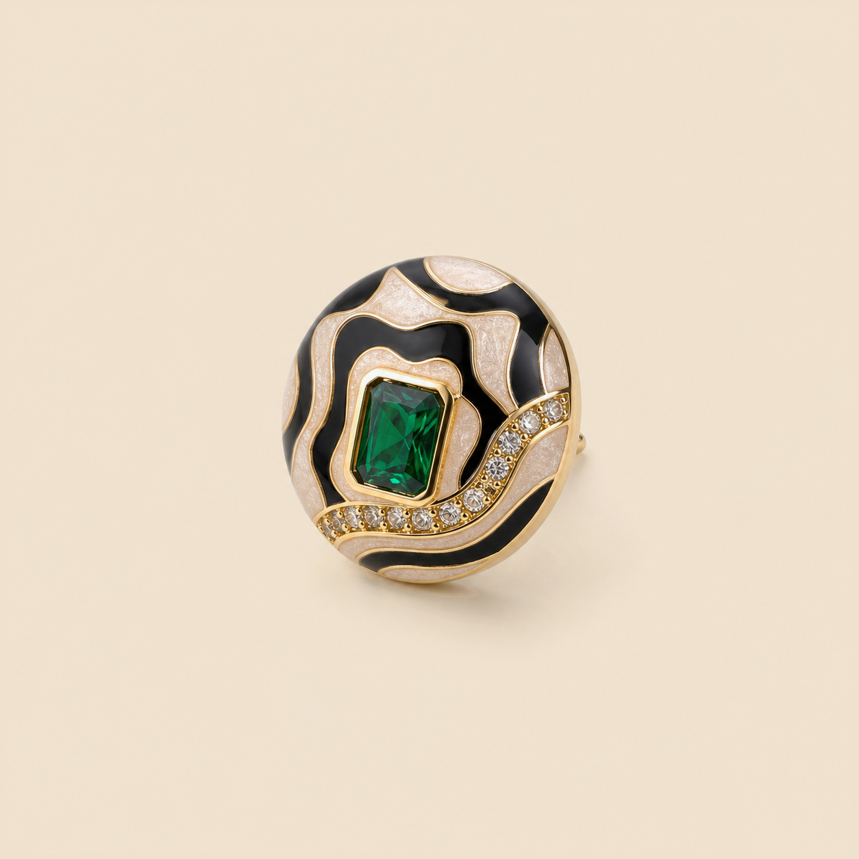 Noir Emerald Wave Studs