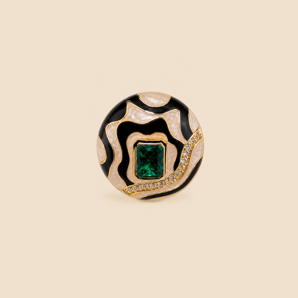 Noir Emerald Wave Studs